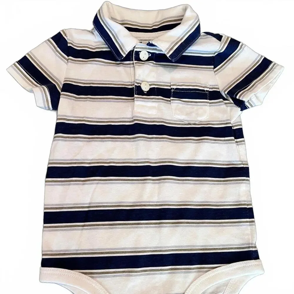 OshKosh Polo Shirt Onesie / Short Sleeve Polo Shirt / Collared Onesie Polo (9m)